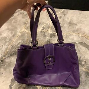 Coach purple leather handbag